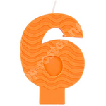 Cвеча -цифра ЭКО 6 оранжевая 7см